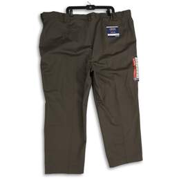 NWT IZOD Mens Brown Dual Pleat Slash Pocket Straight Leg Chino Pants Size 54x30 alternative image