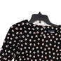 Womens Black White Floral Long Bell Sleeve Back Zip A-Line Dress Size 8 image number 2