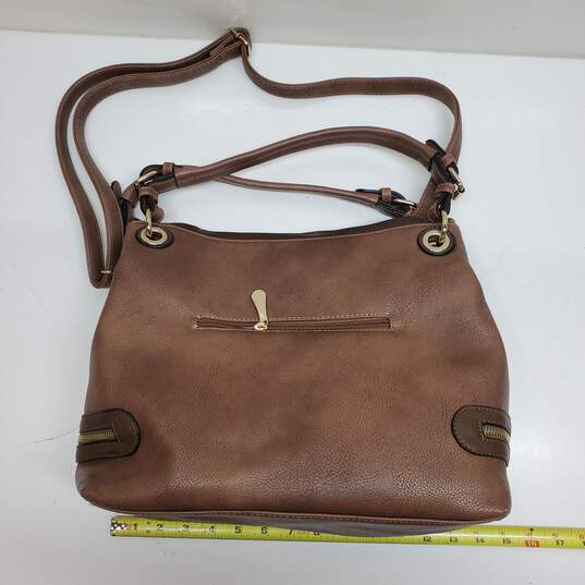 Simply Noelle Brown Leather Shoulder Bag image number 2
