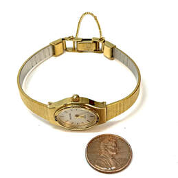 Designer Bulova Gold-Tone Stainless Steel White Oval Dial Analog Wristwatch alternative image