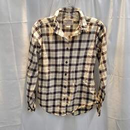 Filson Brown Full Button Up Flannel Shirt Women's Size XS