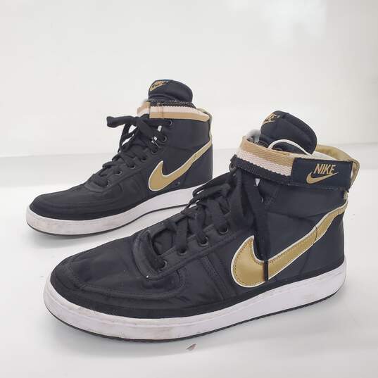 Nike Men's Vandal High Supreme Black/Metallic Gold Sneakers Size 12 image number 1