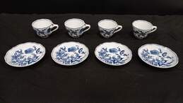 Set of 8 Blue & White Blue Danube Cups/Saucers