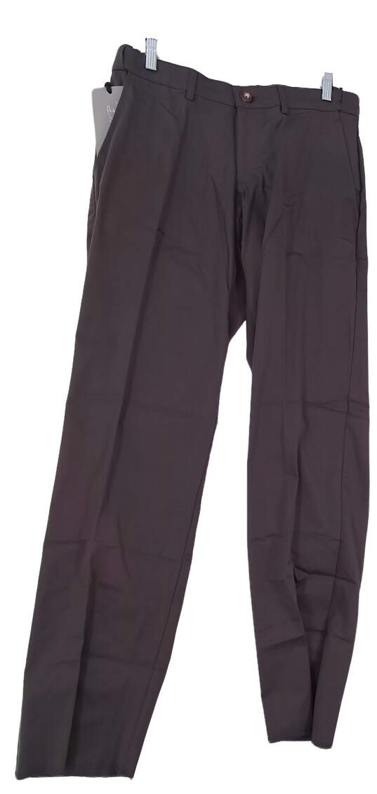 Bradley Allen Men's Gray Flat Front Pockets Straight Leg Dress Pants image number 2