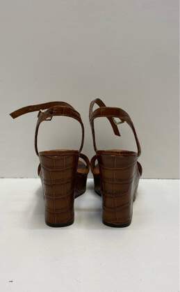 Vince Camuto Celvina Croc Embossed Brown Leather Wedge Heels Shoes Size 8 M alternative image