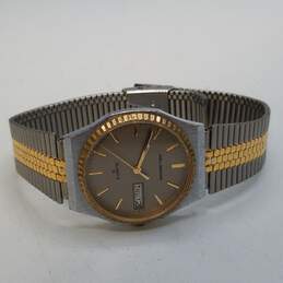 Vintage Helbros 33mm 2 Tone Adjustable Stainless Steel Strap Men's Quartz Watch
