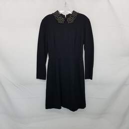 Ted Baker Black Embellished Floral Collar Shift Dress WM Size 2