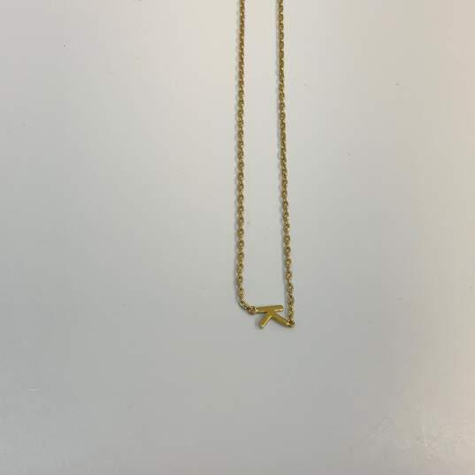 Designer J. Crew Gold-Tone Oval Link Chain K Alphabet Pendant Necklace image number 2