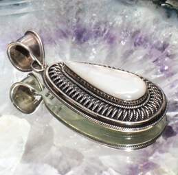 Artisan BA Signed Sterling Silver Mother Of Pearl Pendant alternative image
