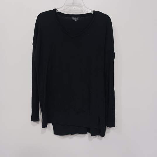 Topshop V-Neck Style Pullover Black Sweater Size 2 image number 1