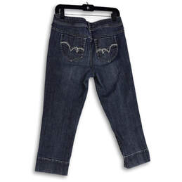 Womens Blue Denim Medium Wash Regular Fit Pockets Straight Jeans Size 6 alternative image