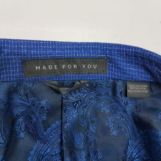 Indochino Blue Long Sleeve Men's Button Up Blazer Jacket image number 4
