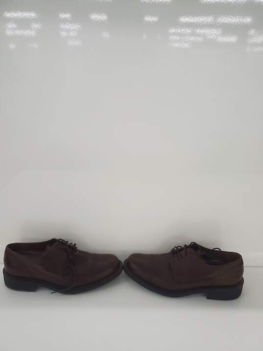Men Ecco Brown Leather Fibre System Insole Oxfords Dress Shoes Size-9 used image number 3