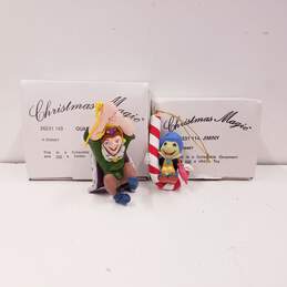 Vintage Christmas Magic Disney Ornament Bundle Lot of 2 Quasimodo Jiminy IOB
