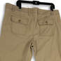 Womens Tan Flat Front Slash Pocket Stretch Straight Leg Chino Pants Size 18 image number 4