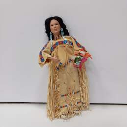 Porcelain Native America Doll