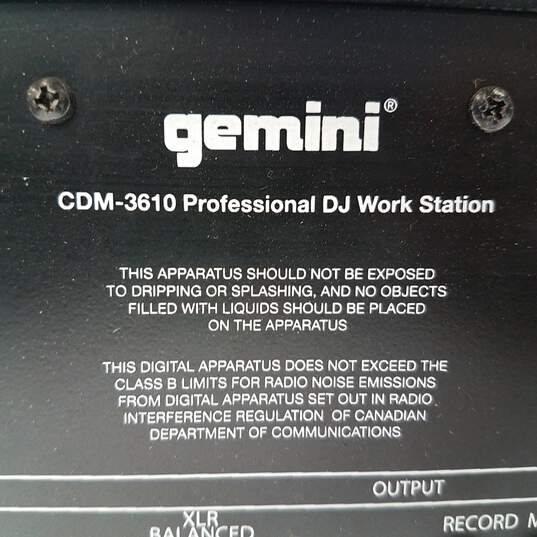 Gemini CDM-3610 DJ Mixer Dual MP3/CD Scratch Mixing Console image number 8