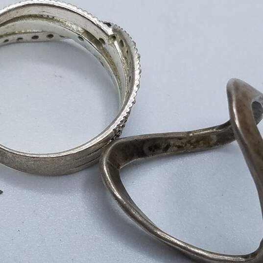 Sterling Silver Crystal CZ Glass Ring Bracelet Bundle 3pcs 10.0g DAMAGED image number 7