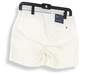 NWT Mens White Flat Front Slash Pockets Casual Chino Shorts Size 4 image number 2