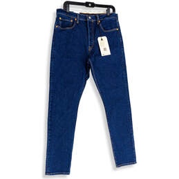 NWT Mens Blue Denim Dark Wash 5-Pocket Design Skinny Leg Jeans Size 32X32