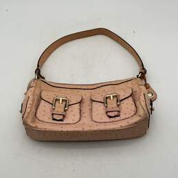 Dooney & Bourke Womens Light Pink Leather Strap Inner Pocket Zipper Shoulder Bag
