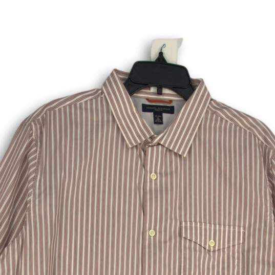 Banana Republic Mens Red White Striped Button-Up Shirt Size 17-17 1/2 XL image number 3