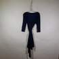 Womens Geometric Stretch Long Sleeve Knee Length Wrap Dress Size Small image number 1