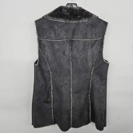 Susan Graver Grey Faux Fur Vest image number 2