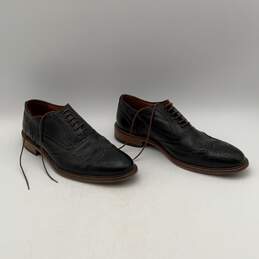 Mercanti Fiorentini Mens Black Leather Lace Up Wingtip Oxford Dress Shoes Sz 10 alternative image