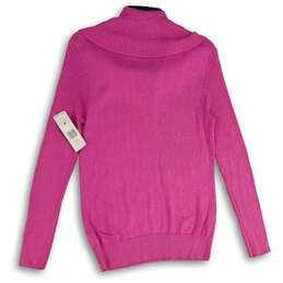 NWT Womens Pink Knitted Turtle Neck Long Sleeve Pullover Sweater Size M alternative image
