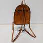 Brown Leather African Art Stylized Giraffe Mini Backpack image number 3
