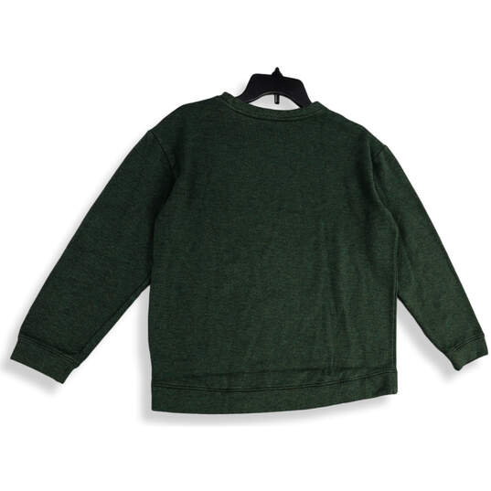 Womens Green Knitted Long Sleeve Crew Neck Pullover Sweater Size Medium image number 2