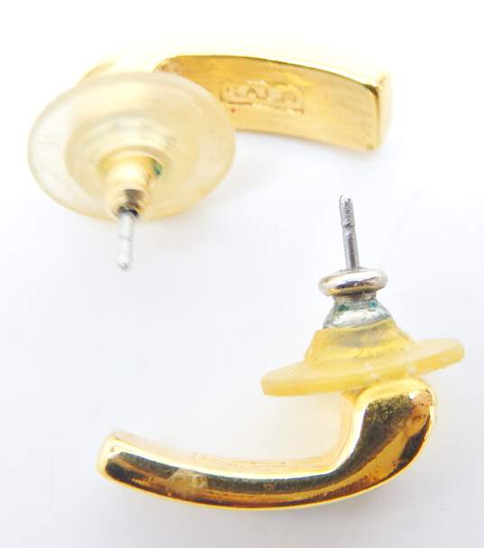 Vintage SAL Swarovski Icy Crystal & Gold Tone Drop Earrings 4.9g image number 4