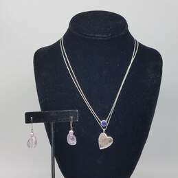 Sterling Silver FW Pearl & Gemstone Jewelry Bundle 3pcs 13.4g