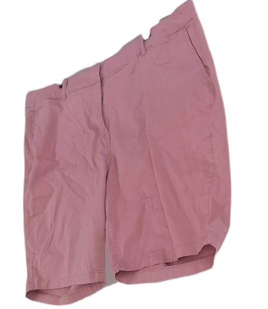 Mens Pink Flat Front Regular Fit Pockets Chino Shorts Size 22 image number 3