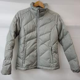 The North Face Silver Full Zip Quilted Puffer Jacket S/P
