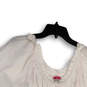 NWT Womens White Aperitif Puff Sleeve Off The Shoulder Cropped Blouse Sz M image number 1
