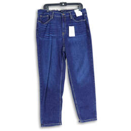 NWT Womens Blue Denim 5-Pocket Design Straight Leg Jeans Size 16/33AC