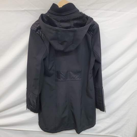 BCBGeneration Hooded Zip Up Black Coat Jacket Polyester Blend Sz M image number 3