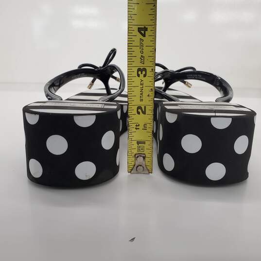Kate Spade Women's Black White Polka Dot Stripe Platform Thong Flip Flops Size 7M image number 5