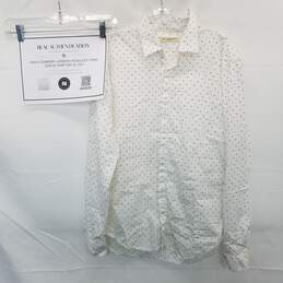 AUTHENTICATED Burberry London Polka Dot Long Sleeve Shirt Size XL