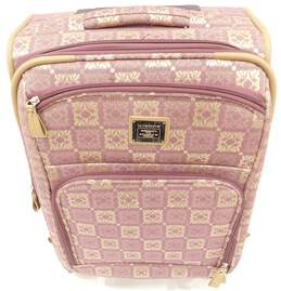 Liz Claiborne Purple & Beige Square Design Rolling Luggage Suitcase 22x14 alternative image