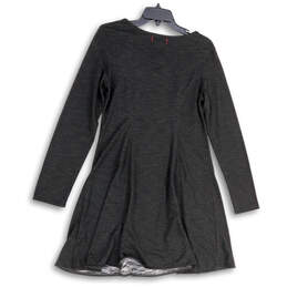 NWT Womens Gray Long Sleeve Scoop Neck Pullover A-Line Dress Size Small alternative image