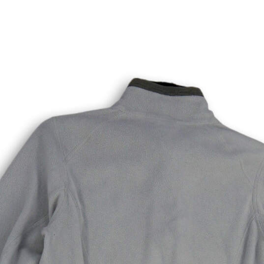 Womens Gray 1/4 Zip Mock Neck Long Sleeve Pullover Sweatshirt Size Large image number 4