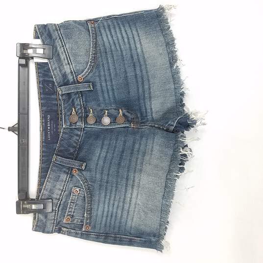 Lucky Brand Women Blue Cut Off Denim Shorts 0 NWT image number 1