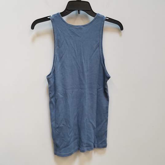 NWT Womens Blue Cotton Round Neck Sleeveless Pullover Tank Top Size M image number 2