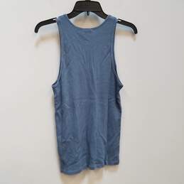 NWT Womens Blue Cotton Round Neck Sleeveless Pullover Tank Top Size M alternative image