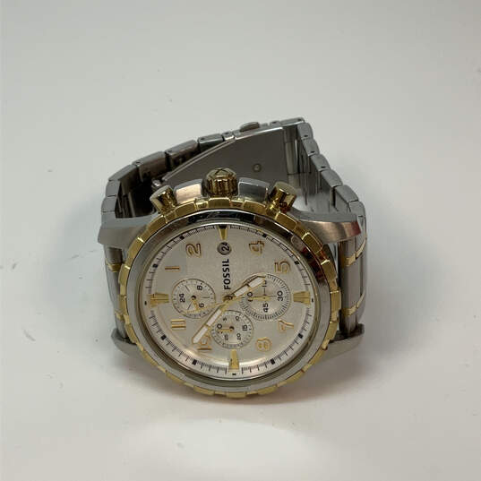 Designer Fossil Dean FS-4795 Two-Tone Round Chronograph Analog Wristwatch image number 1