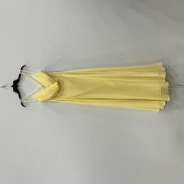 NWT Womens Yellow Sleeveless Spaghettti Strap V-Neck Fit & Flare Dress Sz 8