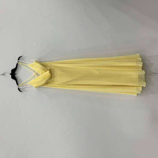 NWT Womens Yellow Sleeveless Spaghettti Strap V-Neck Fit & Flare Dress Sz 8 image number 1